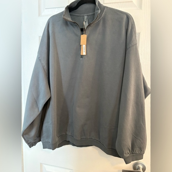 SKIMS NWT Boyfriend fleece slouchy  Half-Zip Pullover - Picture 1 of 4